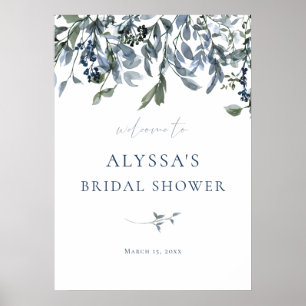 Poster Sinal de boas-vindas do Chá de panela azul