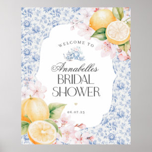 Poster Sinal de boas-vindas do Chá de panela Chinoiserie