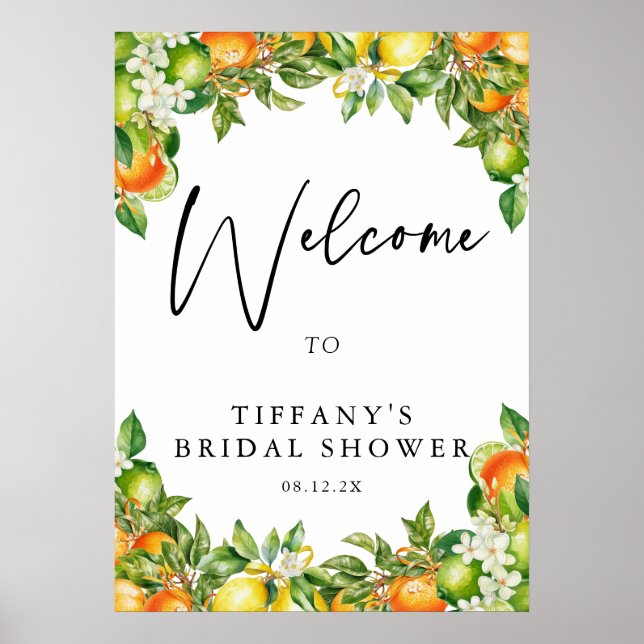 Poster Sinal de boas-vindas do Chá de panela de limão de  (Frente)