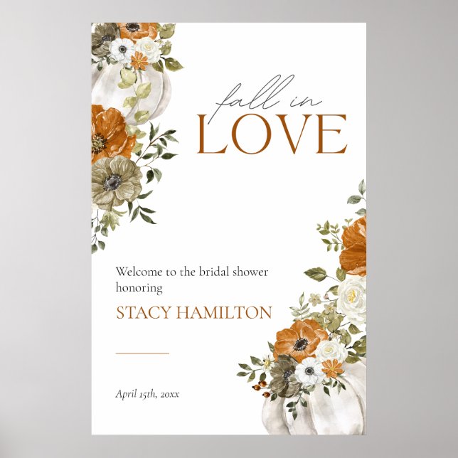 Poster Sinal de boas-vindas do Chá de panela de outono (Frente)