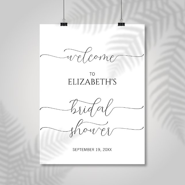 Poster Sinal de boas-vindas do Chá de panela de script mí (Criador carregado)