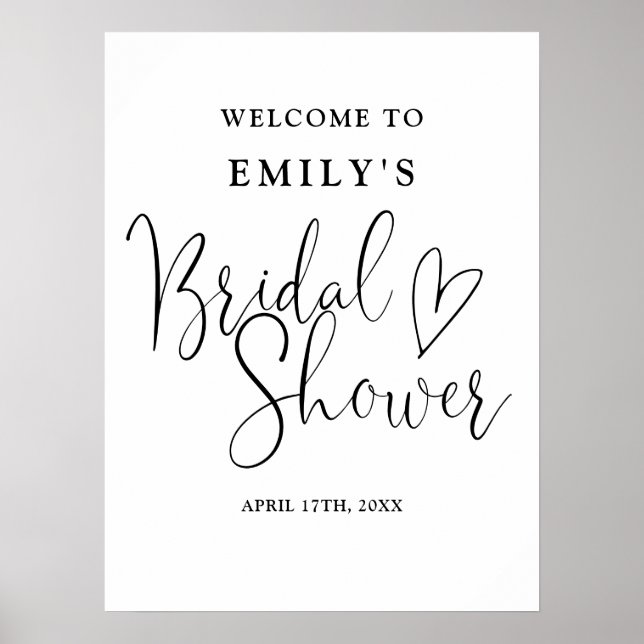 Poster Sinal de boas-vindas do Chá de panela de script pr (Frente)