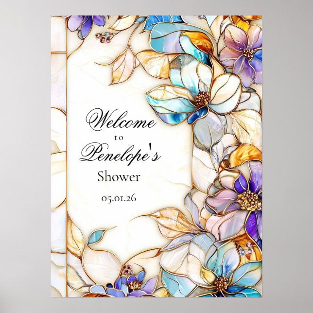 Poster Sinal de boas-vindas do Chá de panela de vidro ret (Frente)