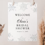 Poster Sinal de boas-vindas do Chá de panela do Floco de<br><div class="desc">Bem-vindos convidados ao seu chá de casamento com este belo poster. Adicione o nome do convidado de honra,  a data de chá e o texto de boas-vindas personalizado usando os campos fornecidos.</div>