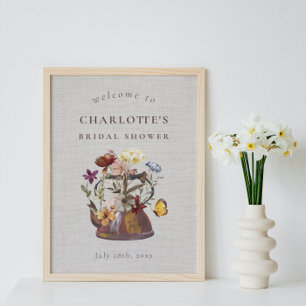 Poster Sinal de boas-vindas do Chá de panela do Tea de Wa