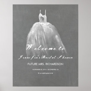Pôster Sinal de boas-vindas do chá de panela do vestido