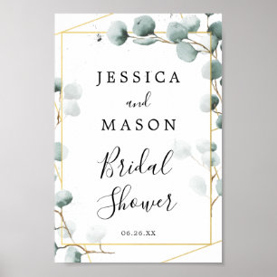 Poster Sinal de boas-vindas do Chá de panela Eucalyptus G