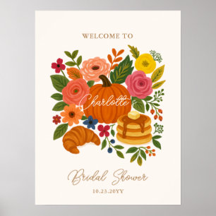 Poster Sinal de boas-vindas do Chá de panela Floral da Ab