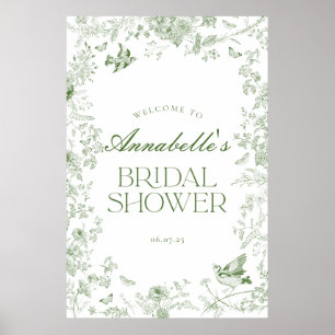 Poster Sinal de boas-vindas do Chá de panela Floral de To