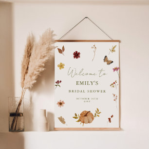 Poster Sinal de boas-vindas do Chá de panela Floral Russo