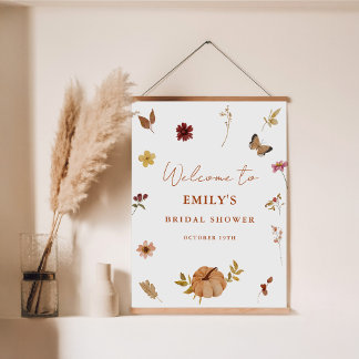 Poster Sinal de boas-vindas do Chá de panela Floral Russo