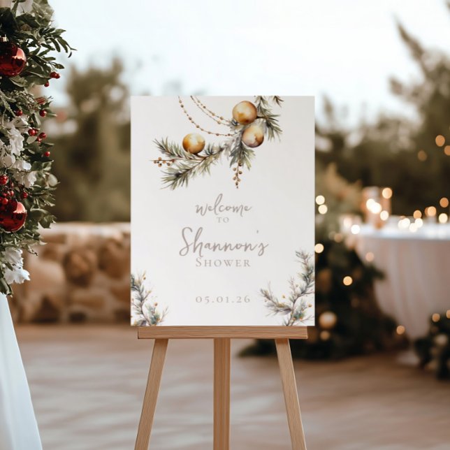 Poster Sinal de boas-vindas do chá de panela | Holly & Or (Criador carregado)