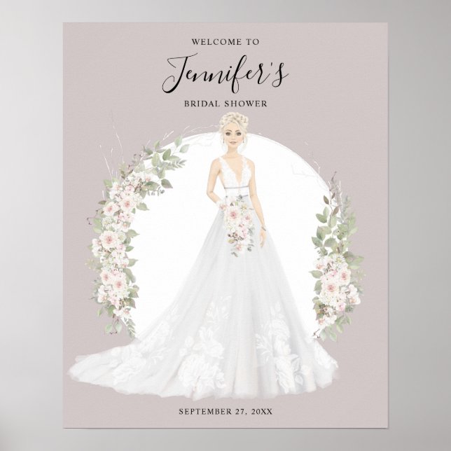 Poster Sinal de boas-vindas do Chá de panela Llonar (Frente)