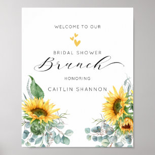 Poster Sinal de boas-vindas do Chá de panela Sunflower S