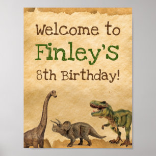 Poster Sinal de boas-vindas do Dinosaur
