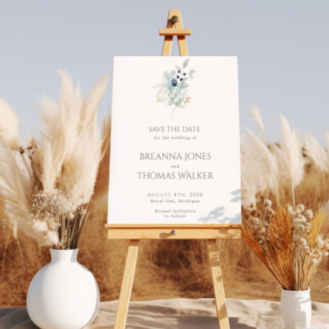 Poster Sinal de boas-vindas do Dusty Blue | Elegante Prim (Criador carregado)