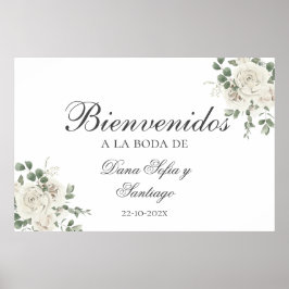 Poster Sinal de boas-vindas do Elegant Wedding Espanhol