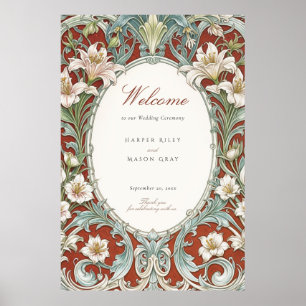Poster Sinal de Boas-vindas do Elegante Art Nouveau