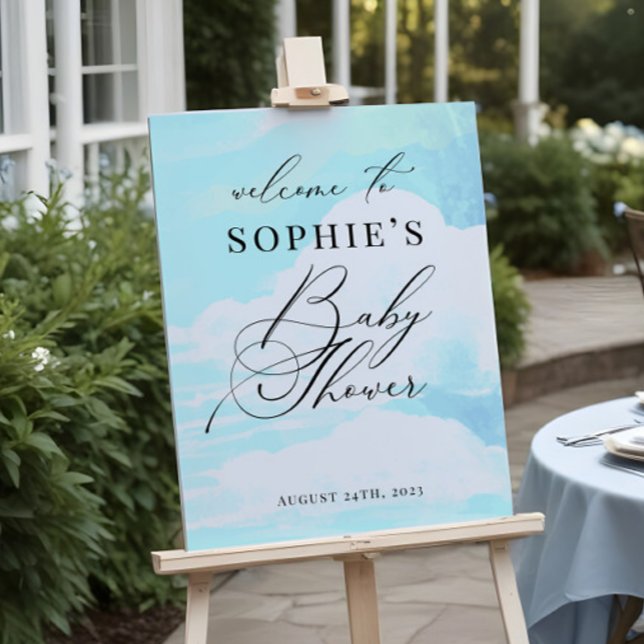 Poster Sinal de boas-vindas do Elegante Blue On Cloud 9 (Criador carregado)