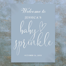 Poster Sinal de boas-vindas do Elegante Dusty Blue Baby S