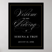 Sinal de boas-vindas do Elegante - preto