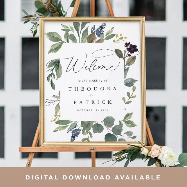 Poster Sinal de Boas-vindas do Eucalyptus & Sage Wedding (Criador carregado)