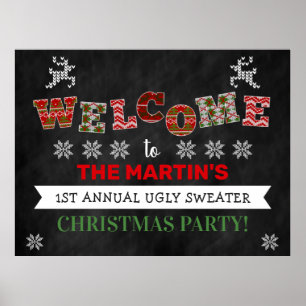 Poster Sinal de Boas-vindas do Feriado de Natal Ugly Swea