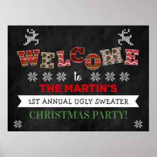 Poster Sinal de Boas-vindas do Feriado de Natal Ugly Swea