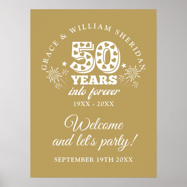 Poster Sinal de Boas-vindas do Forever Dourado 50º Aniver (Frente)