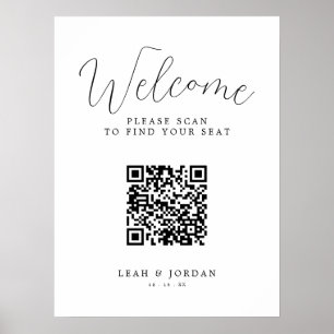 Poster Sinal de Boas-vindas do Gráfico de Código QR Russo