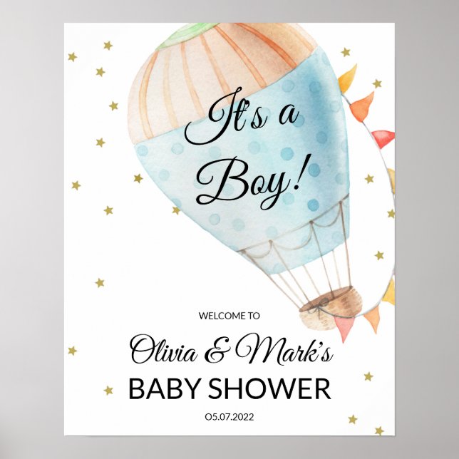 Poster Sinal de boas-vindas do Hot Air Balloon (Frente)