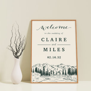 Poster Sinal de Boas-vindas do Hunter Green Mountain Sket