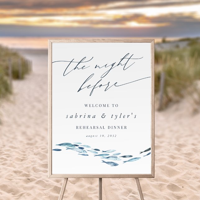 Poster Sinal de boas-vindas do Janto de ensaio de peixes  (Criador carregado)