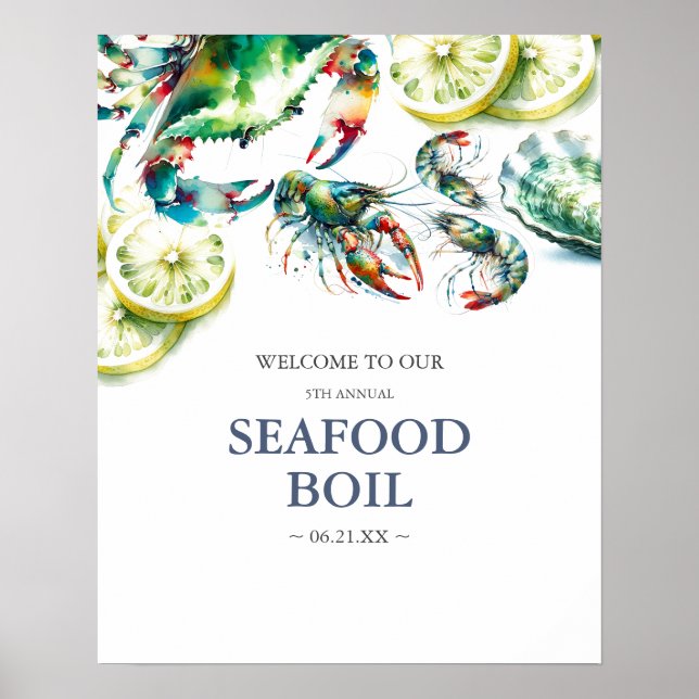 Poster Sinal de boas-vindas do Low Country Boil (Frente)