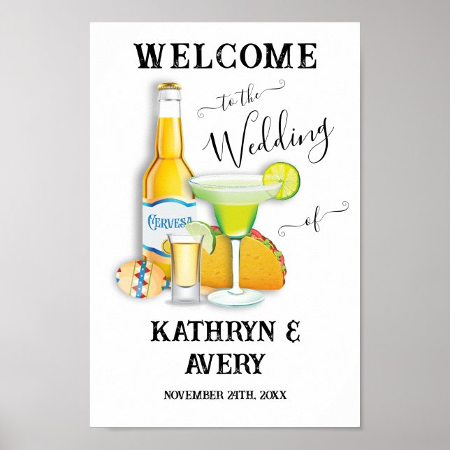 Poster Sinal de boas-vindas do México Fiesta Margarita (Frente)