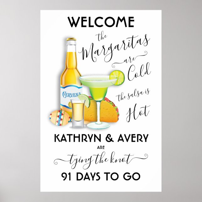 Poster Sinal de boas-vindas do México Fiesta Margarita (Frente)