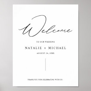 Poster Sinal de Boas-vindas do Moderno Script Minimalista