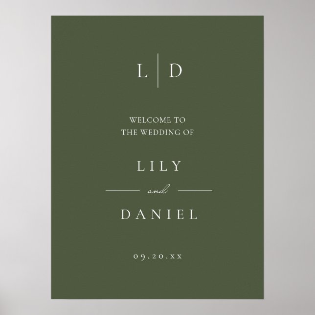 Poster Sinal de Boas-vindas do Monograma Verde Oleícola (Frente)