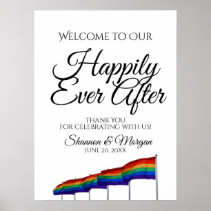 Poster Sinal de boas-vindas do orgulho gay Rainbow