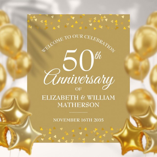 Poster Sinal de boas-vindas do Ouro de 50 anos (Criador carregado)