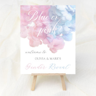 Poster Sinal de boas-vindas do Pastel Blue Pink Smoeal