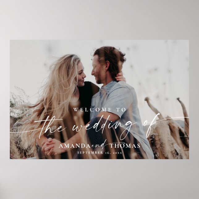 Poster Sinal de Boas-vindas do Photo Wedding (Frente)