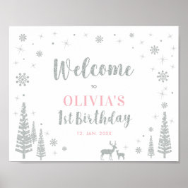 Poster Sinal de boas-vindas do primeiro aniversario da Si