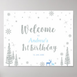 Poster Sinal de boas-vindas do primeiro aniversario Winte