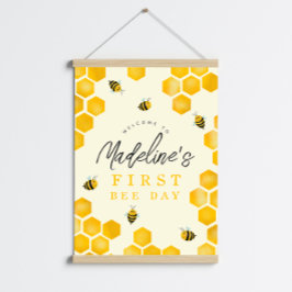 Pôster Sinal de boas-vindas do primeiro dia de abelhas do
