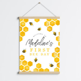 Pôster Sinal de boas-vindas do primeiro dia de abelhas do