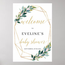 Sinal de boas-vindas do quadro geométrico de ouro