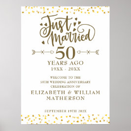 Poster Sinal de boas-vindas do recem casados 50º aniversá