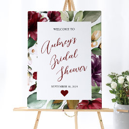 Poster Sinal de boas-vindas do Rosa Burgundy