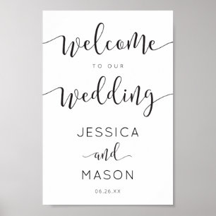 Poster Sinal de Boas-vindas do Rustic Script Wedding